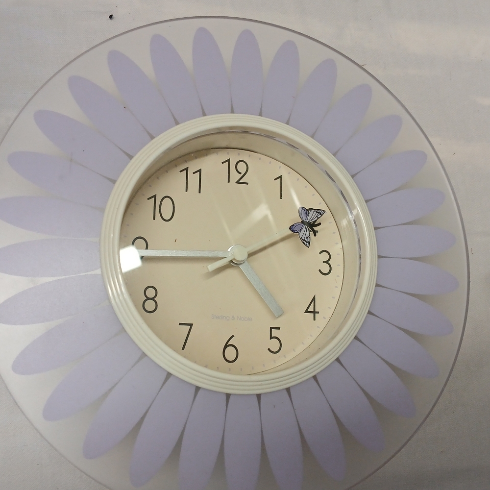 Elegant Cream and Purple Wall Clock